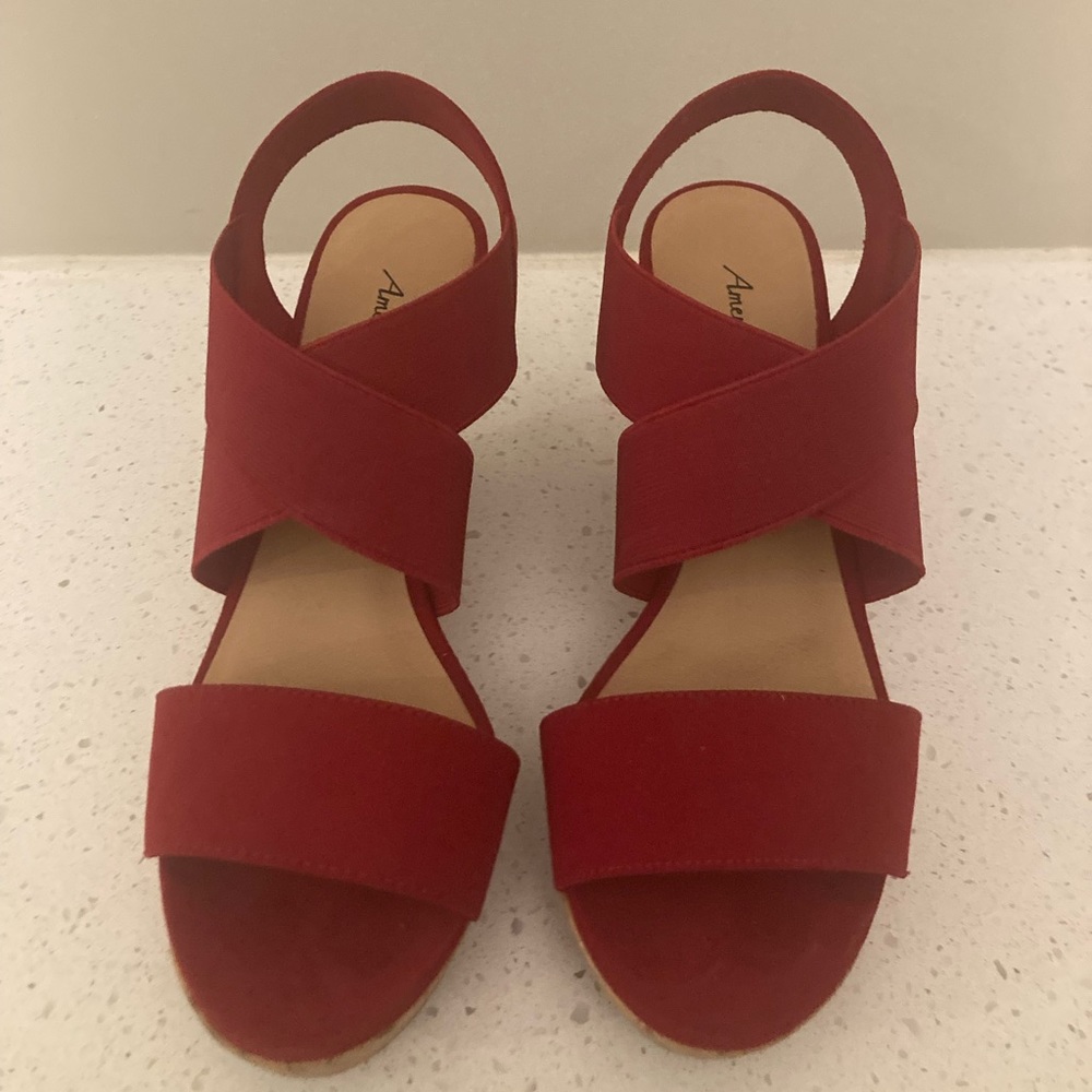 American Eagle red sandals